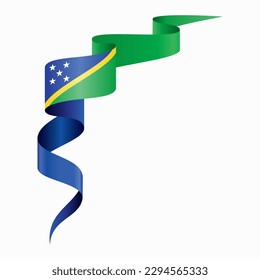 Solomon Islands flag wavy abstract background. Vector illustration.