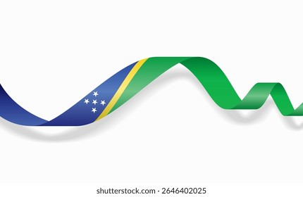 Solomon Islands flag wavy abstract background layout. Vector illustration.