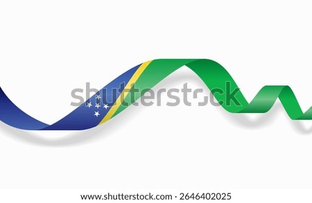Solomon Islands flag wavy abstract background layout. Vector illustration.