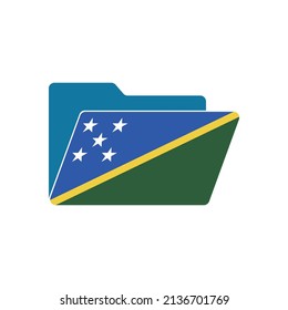 Solomon Islands. Folder icon with Solomon Islands flag. Vector folders icons with flags. Isolated on white background