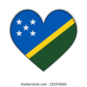 Solomon Islands heart flag vector illustration