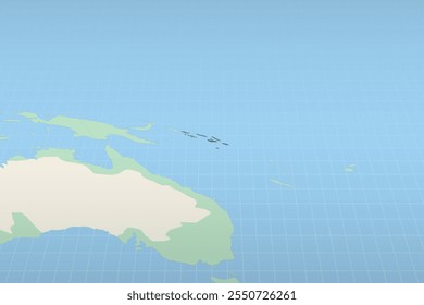 Solomon Islands highlighted on a detailed map, geographic location of Solomon Islands. Vector Map.