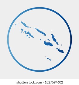 Solomon Islands icon. Polygonal map of the country in gradient ring. Round low poly Solomon Islands sign. Vector illustration.