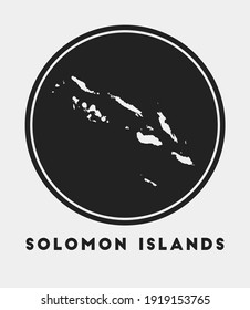 Solomon Islands icon. Round logo with country map and title. Stylish Solomon Islands badge with map. Vector illustration.