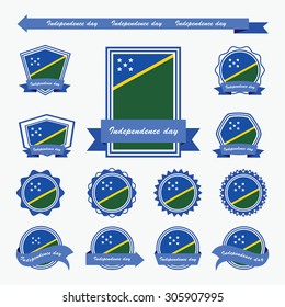 solomon islands independence day flags infographic design