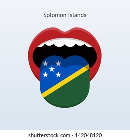 Solomon Islands language. Abstract human mouth. Vector illustration.