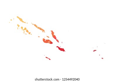 Solomon Islands Map - Abstract geometric rumpled triangular low poly style gradient graphic on white background , line dots polygonal design for your . Vector illustration eps 10.