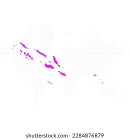 Solomon Islands map in colorful halftone gradients. Future geometric patterns of lines abstract on white background. Vector Illustration Eps10.