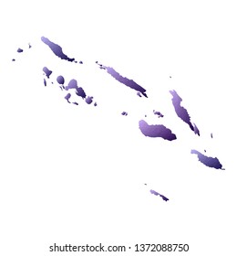Solomon Islands map. Geometric style country outline. Flawless violet vector illustration.