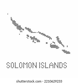 Solomon Islands map with grunge texture in dot style. Abstract vector illustration of a country map with halftone effect for infographic.
