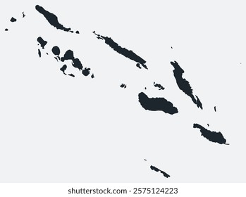 Solomon Islands map. Just a simple border map. Shape of the country. Flat blank Solomon Islands outline. Vector boundary illustration.