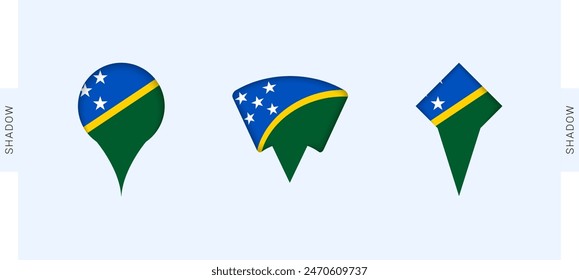 Solomon Islands Map Markers Set. Perfect for projects related to Solomon Islands, travel, geography, and international representation. Vector collection.
