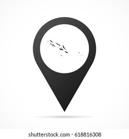Solomon Islands Map on location pin. Map pointer isolated on a white background.
Conceptual vector illustration.