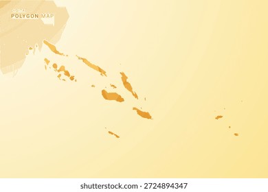 Solomon Islands Map - Polygon style vector illustration in yellow and orange low poly geometric design, modern minimal silhouette, isolated for infographic.