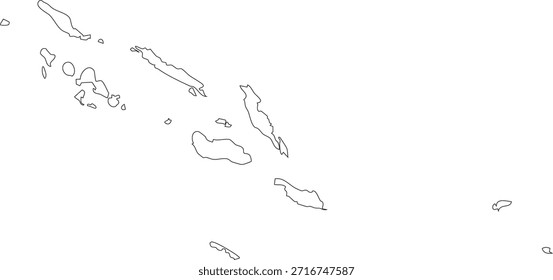 Mapa de las Islas Salomón Esquema de trazo Country Island en Melanesia Oceanía Vector de diseño