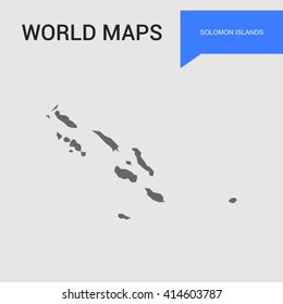 Solomon Islands Map vector. country border map.