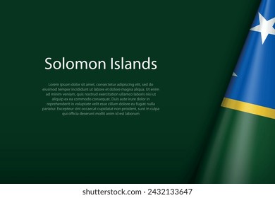 Solomon Islands national flag isolated on dark background with copyspace