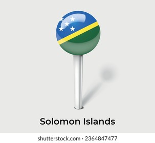 Solomon Islands national flag map marker pin icon illustration