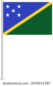 Solomon Islands national flag pole icon isolated on white background.