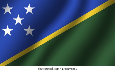 solomon islands national wavy flag vector illustration. textile fabric close up mode