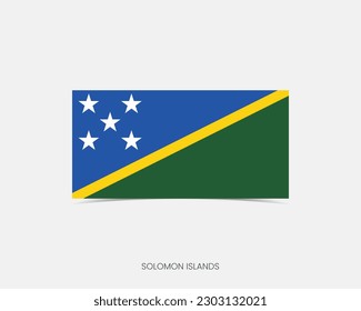 Solomon Islands Rectangle flag icon with shadow.
