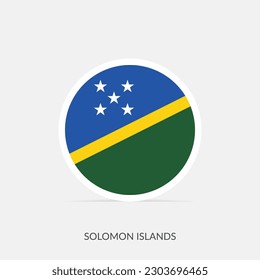 Solomon Islands round flag icon with shadow.