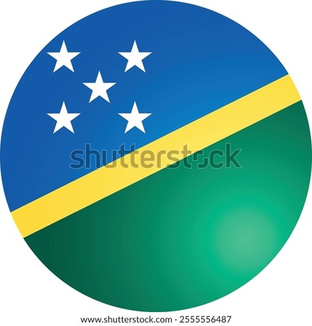 Solomon Islands Round Flag Vector