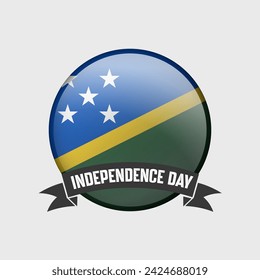 Solomon Islands Round Independence Day Badge