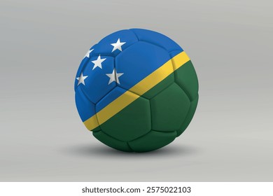 Solomon Islands soccer ball featuring the national flag design on a gray background