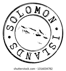 Solomon Islands Stamp Postal. Map Silhouette Seal. Passport Round Design. Vector Icon. Design Retro Travel.