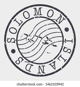 Solomon Islands Stamp Postal. Map Silhouette Seal. Passport Round Design. Vector Icon. Design Retro Travel.