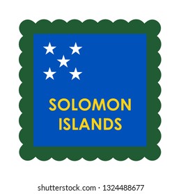 Solomon Islands sticker stamp vector