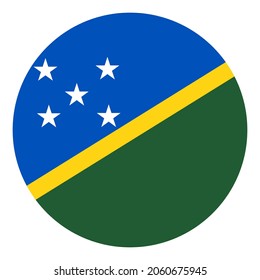Solomon Islands vector Flag isolated. Circle emblem flag of Solomon Islands.