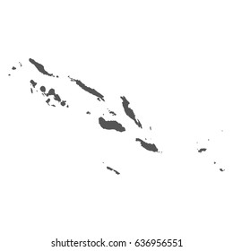 Solomon Islands vector map. Black icon on white background.