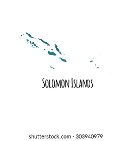 Solomon Islands vector map with color gradient and caption on white background. Can be used as element of your infographics or presentation