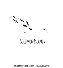 Solomon Islands vector map with color gradient and caption on white background. Can be used as element of your infographics or presentation