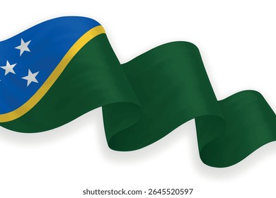 Solomon Islands waving flag with bright colors on clean background