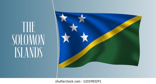 The Solomon Islands waving flag vector illustration. Iconic design element  as a national symbol 