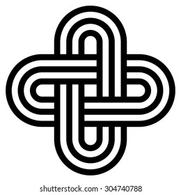 Solomon knot icon vector, cross logo design