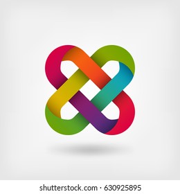 solomon knot in rainbow colors. vector illustration - eps 10