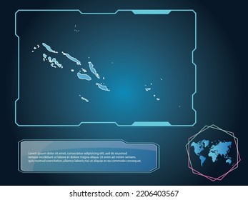 Tecnología de infografía del mapa de Salomón fondo de la colección de elementos color azul