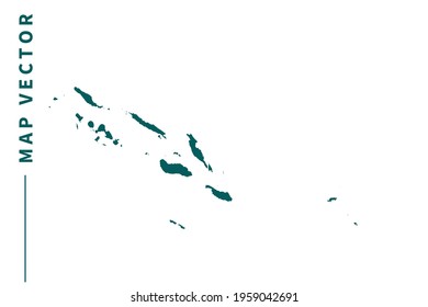 Solomon map vector. green color on white background.