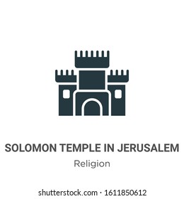 Solomon temple in jerusalem glyph icon vector on white background. Flat vector solomon temple in jerusalem icon symbol sign from modern religion collection for mobile concept and web apps design.