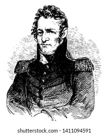 Solomon Van Rensselaer was born in 1774, East Greenbush, New York. He was a military general and representative from New York vintage line drawing.