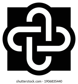 Solomon's knot, decorative motif, black and white ornament, vector illustration