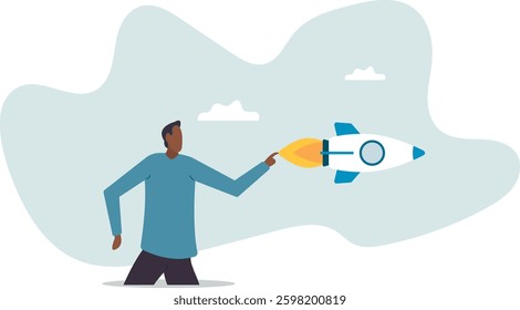 Solopreneur solo entrepreneur, working alone or startup business owner, founder or entrepreneurship, independent developer, freelancer.character for design