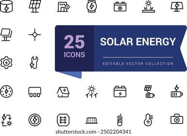 Conjunto de iconos de energía de color. Colección de la ecología y la energía con conceptos como la energía renovable. Pixel perfecto, Web minimalista e icono de interfaz de usuario. Colecciones de iconos de esquema.