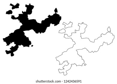 Solothurn (Cantons of Switzerland, Swiss cantons, Swiss Confederation) map vector illustration, scribble sketch Canton of Thurgovia map