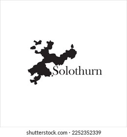 Solothurn map and black lettering design on white background