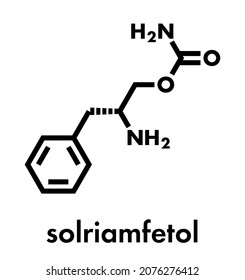 Solriamfetol drug molecule. Skeletal formula.